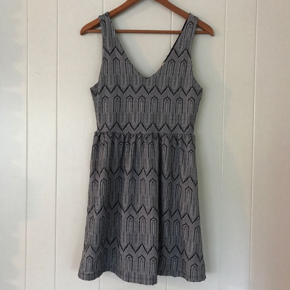 LUCKY Brand Black and Gray Crochet Dress (S)